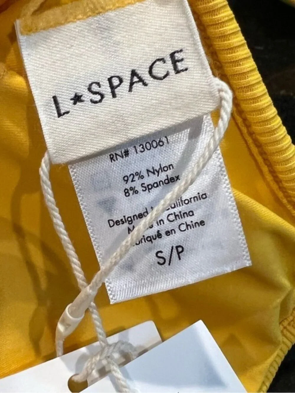 🌻NEW w.tags L*Space Helena Sunshine Gold Ribbed Bikini Top Size S | $99 Retail